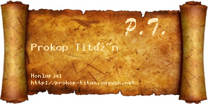 Prokop Titán névjegykártya